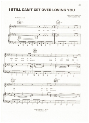 Picture of I Still Can't Get Over Loving You, written & recorded by Ray Parker Jr, sheet music, pdf copy 