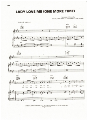 Picture of Lady Love Me (One More Time), David Paich & James Newton Howard, recorded by George Benson, sheet music, pdf copy