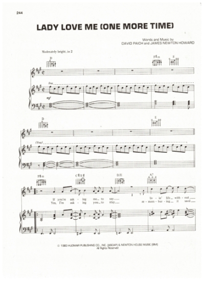 Picture of Lady Love Me (One More Time), David Paich & James Newton Howard, recorded by George Benson, sheet music