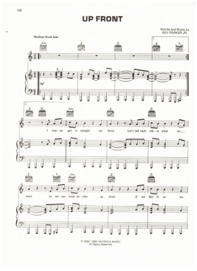 Picture of Up Front, Ray Parker Jr, recorded by Diana Ross, sheet music, pdf copy