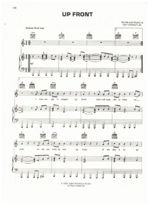 Picture of Up Front, Ray Parker Jr, recorded by Diana Ross, sheet music
