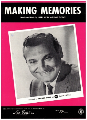 Picture of Making Memories, Larry Kusik & Eddie Snyder, recorded by Frankie Laine, sheet music