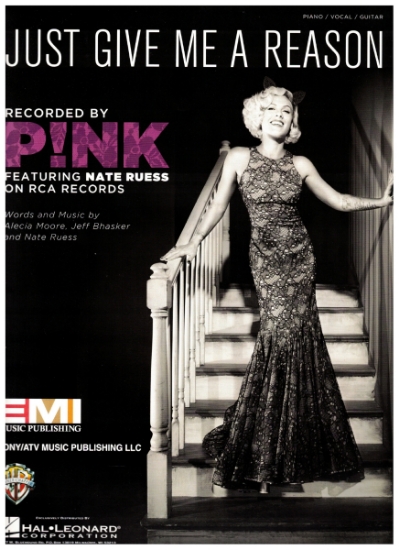 Picture of Just Give Me a Reason, Alecia Moore/ Jeff Bhasker/ Nate Ruess, recorded by Pink & Nate Ruess, sheet music