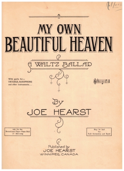 Picture of My Own Beautiful Heaven, Joe Hearst, sheet music