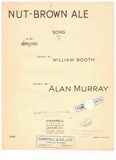 Picture of Nut-Brown Ale, William Booth & Alan Murray, medium low vocal solo, sheet music