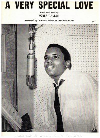 Picture of A Very Special Love, Robert Allen, recorded by Johnny Nash, sheet music