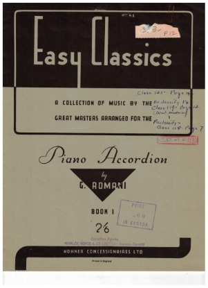 Picture of Easy Classics Book 1, arr. for accordion solo by G. Romani, folio