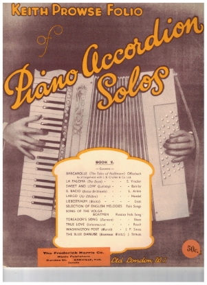 Picture of Keith Prowse Folio of Piano Accordion Solos Book 2, ed. Pietro Piandosi, sheet music folio