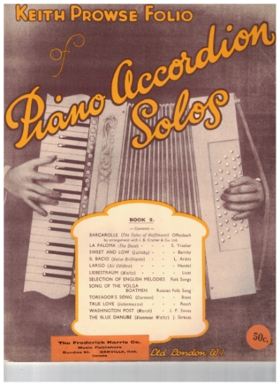 Picture of Keith Prowse Folio of Piano Accordion Solos Book 2, ed. Pietro Piandosi, sheet music folio