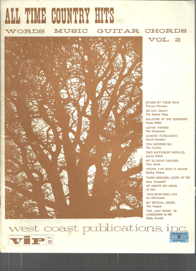 Picture of All Time Country Hits Vol. 2, sheet music songbook