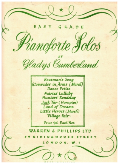 Picture of Jack Tar, Gladys Cumberland, piano solo sheet music