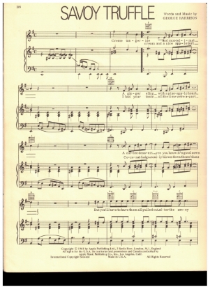 Picture of Savoy Truffle, words & music by George Harrison, recorded by The Beatles, sheet music
