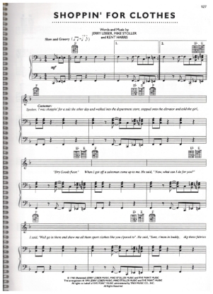 Picture of Shoppin' for Clothes, recorded by "The Coasters", Jerry Leiber/ Mike Stoller/ Kent Harris, sheet music