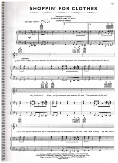 Picture of Shoppin' for Clothes, recorded by "The Coasters", Jerry Leiber/ Mike Stoller/ Kent Harris, sheet music
