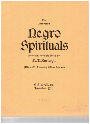 Picture of Album of Negro Spirituals, 10 songs, Low Voice edition, ed. Harry T. Burleigh, sheet music songbook