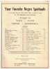 Picture of Your Favorite Negro Spirituals, edited by Paull-Pioneer, sheet music songbook