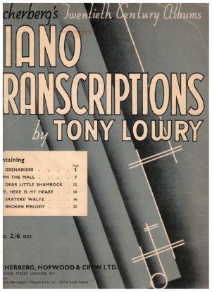 Picture of Piano Transcriptions by Tony Lowry, piano solo sheet music folio