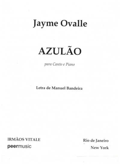 Picture of Azulao, Manuel Bandeira & Jayme Ovalle, medium high vocal solo, sheet music