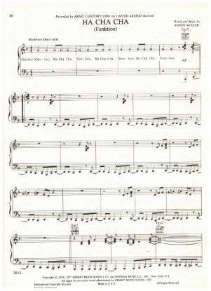 Picture of Ha Cha Cha (Funktion), Randy Muller, recorded by Brass Construction, sheet music