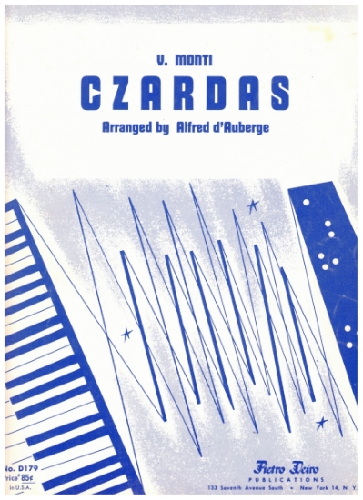 Picture of Czardas, V. Monti, advanced edition by Alfred d'Auberge, accordion solo sheet music
