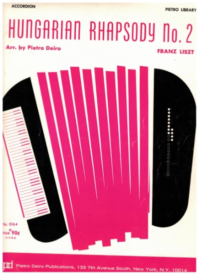 Picture of Hungarian Rhapsody No. 2, Franz Liszt, advanced edition by Pietro Deiro, accordion solo sheet music