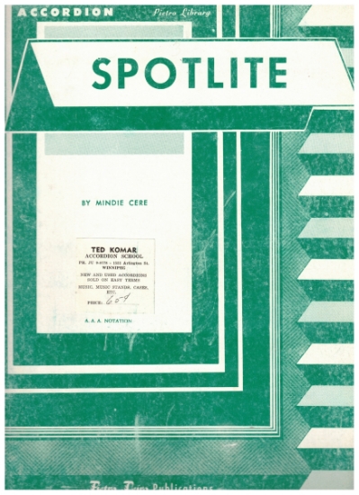 Picture of Spotlight, Novelty, Mindie Cere, accordion solo sheet music