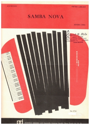 Picture of Samba Nova, Tarantella, Mindie Cere, accordion solo sheet music