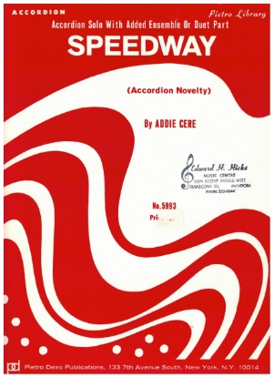 Picture of Speedway, Novelty, Addie Cere, accordion solo/duet sheet music