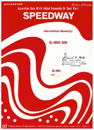 Picture of Speedway, Novelty, Addie Cere, accordion solo/duet sheet music