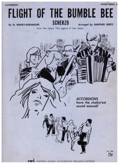 Picture of Flight of the Bumble-Bee, Nicolai Rimsky-Korsakov, transcribed by Sanford Hertz, accordion solo sheet music