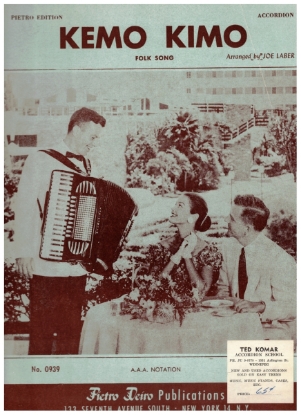 Picture of Kemo Kimo, Joe Laber, accordion solo sheet music