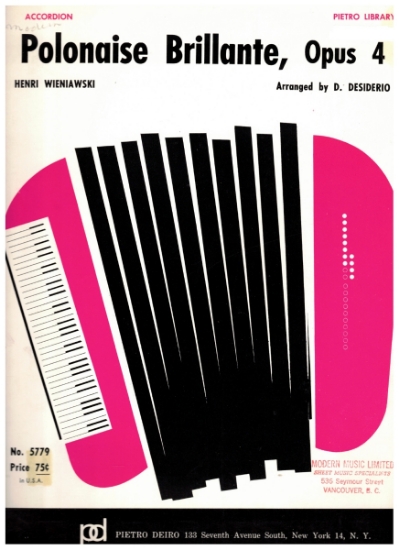 Picture of Polonaise Brillante OP. 4, Henri Wieniawski, transcribed by D. Desiderio, accordion solo sheet music