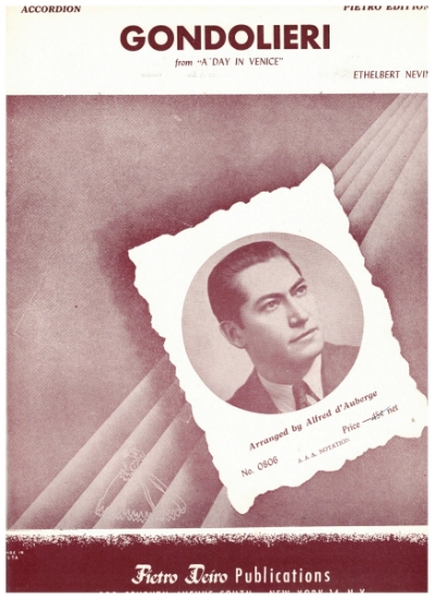 Picture of Gondolieri from "A Day in Venice", Ethelbert Nevin, arr. Alfred d'Auberge, accordion solo sheet music