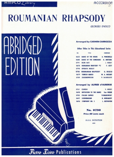 Picture of Roumanian Rhapsody, Georges Enesco, arr. Carmen Carrozza, accordion solo sheet music