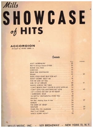 Picture of Mills Showcase of Hits, arr. Pietro Deiro Jr., accordion sheet music songbook