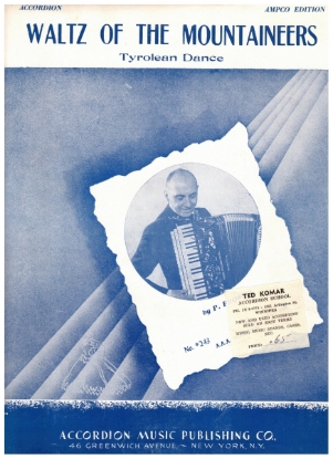 Picture of Waltz of the Mountaineers (Tyrolean Dance), Pietro Frosini, accordion solo sheet music