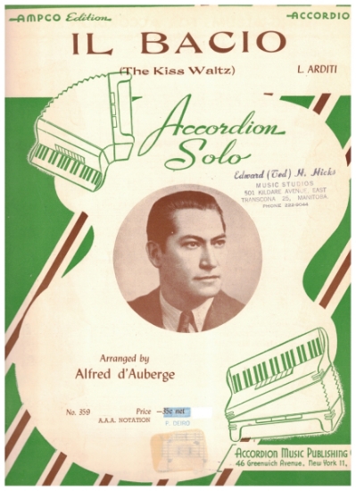 Picture of Il Bacio (The Kiss Waltz), L. Arditi, arr. Alfred d'Auberge, accordion solo sheet music