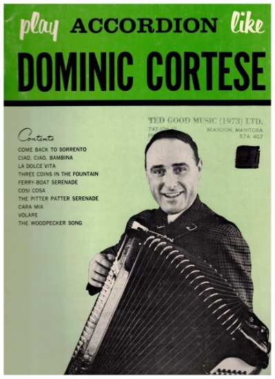 Picture of Play Accordion Like Dominic Cortese, advanced accordion solos, sheet music folio