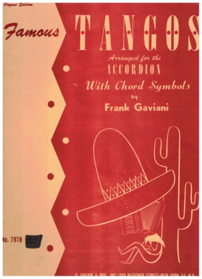 Picture of Famous Tangos, arr. Frank Gaviani, moderately difficult accordion solos, sheet music folio