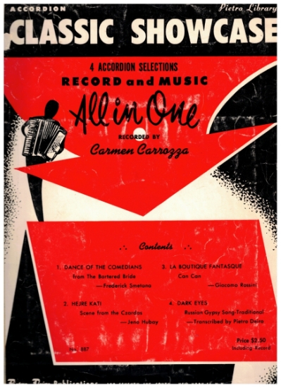 Picture of Classic Showcase, arr. Pietro Deiro & Edmund Cifani, recorded by Carmen Carrozza, advanced accordion solos, sheet music folio