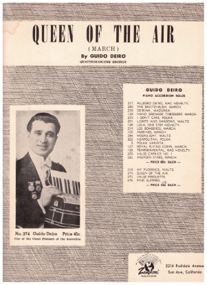 Picture of Queen of the Air March, Guido Deiro, accordion solo sheet music