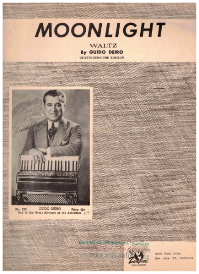 Picture of Moonlight Waltz, Guido Deiro, accordion solo sheet music