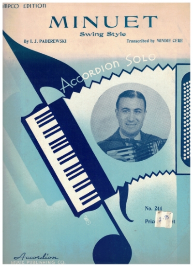 Picture of Minuet Swing Style, I. J. Paderewski, arr. Mindie Cere, accordion solo sheet music