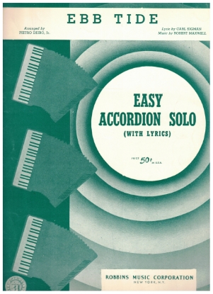 Picture of Ebb Tide, Carl Sigman & Robert Maxwell, arr. Pietro Deiro Jr, accordion solo sheet music