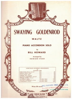 Picture of Swaying Goldenrod Waltz, Bill Howard, arr. Howard Stube, easy accordion solo sheet music