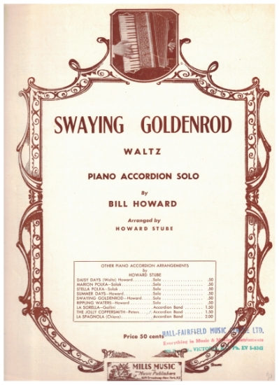 Picture of Swaying Goldenrod Waltz, Bill Howard, arr. Howard Stube, easy accordion solo sheet music