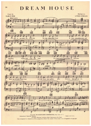 Picture of Dream House, Earle Fox & Lynn Cowan, recorded by Abe Lyman, sheet music