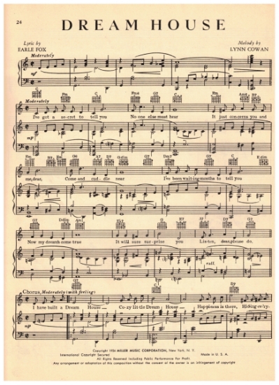 Picture of Dream House, Earle Fox & Lynn Cowan, recorded by Abe Lyman, sheet music