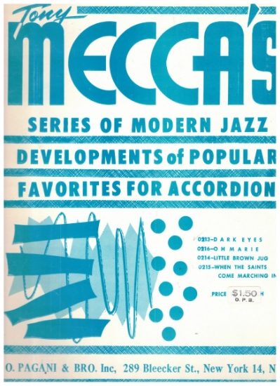Picture of Dark Eyes, Russian folk song, Tony Mecca's "Series of Modern Jazz Developments of Popular Favorites for Accordion", advanced accordion solo, sheet music