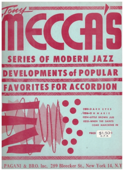Picture of Oh Marie, Eduardo di Capua, Tony Mecca's "Series of Modern Jazz Developments of Popular Favorites for Accordion", advanced accordion solo, sheet music